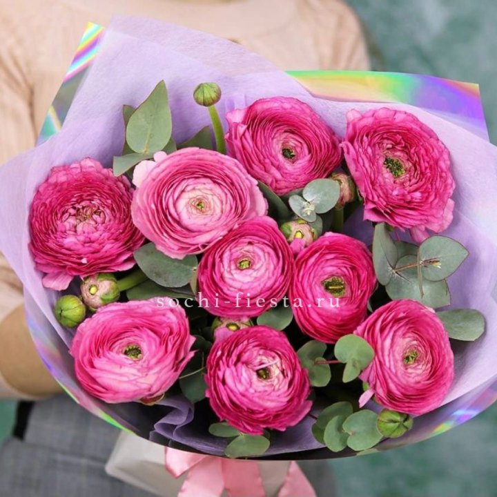 Ранункулюсы с эвкалиптом №2 в Дзержинске