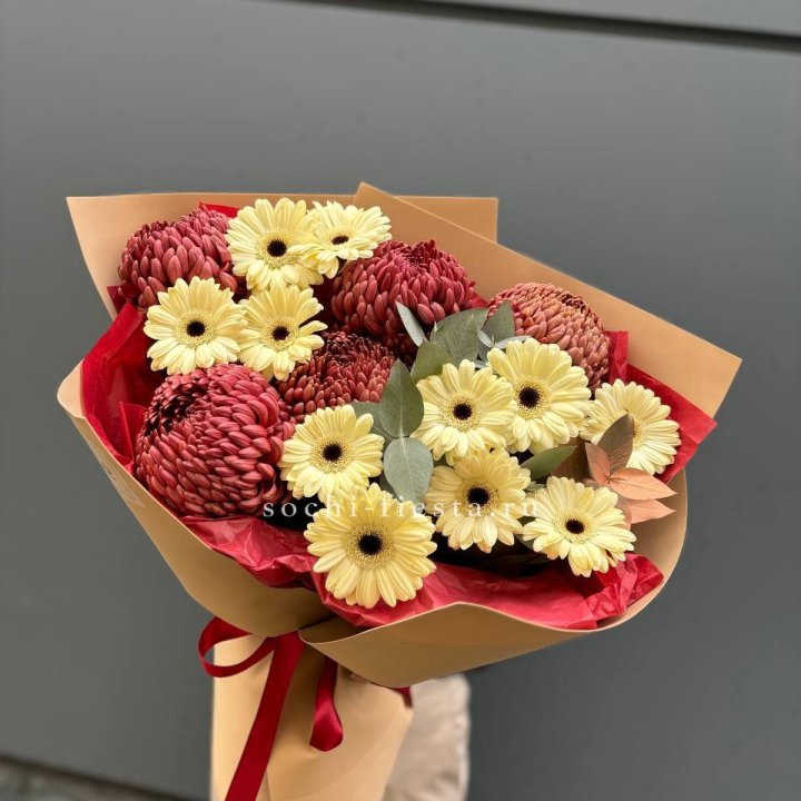 Букет гербер и хризантем Бигуди в Дзержинске
