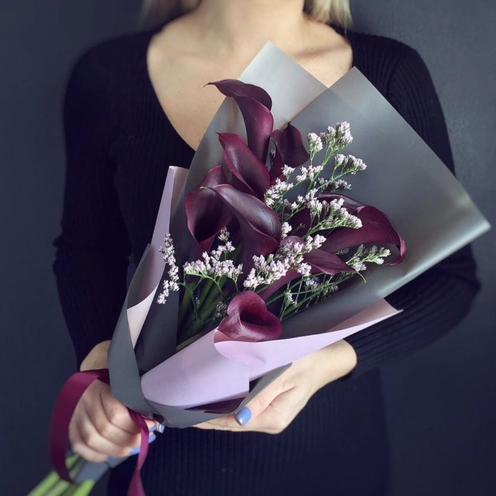 Букет фиолетовых калл в Дзержинске