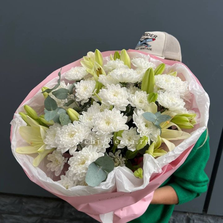  Букет  хризантемы и лилии в Дзержинске