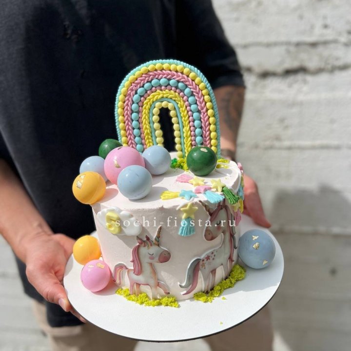 Торт "Радуга с единорогом" в Дзержинске