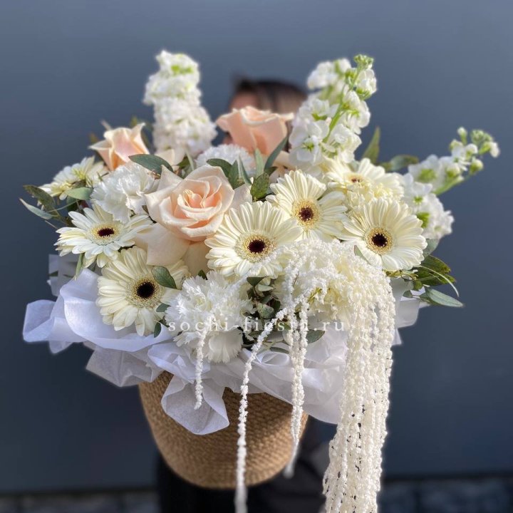 Цветы в джутовом кашпо "Валери" в Дзержинске