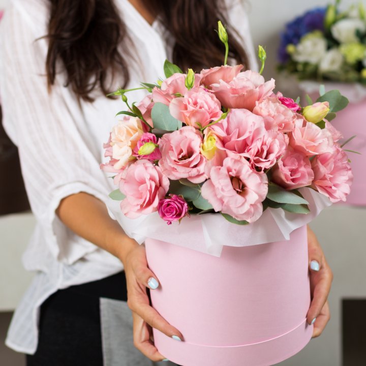 Эустома в шляпной коробке в Дзержинске