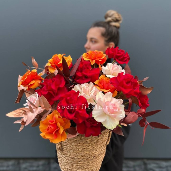 Авторский бокс "Роксана" в джутовом кашпо в Дзержинске