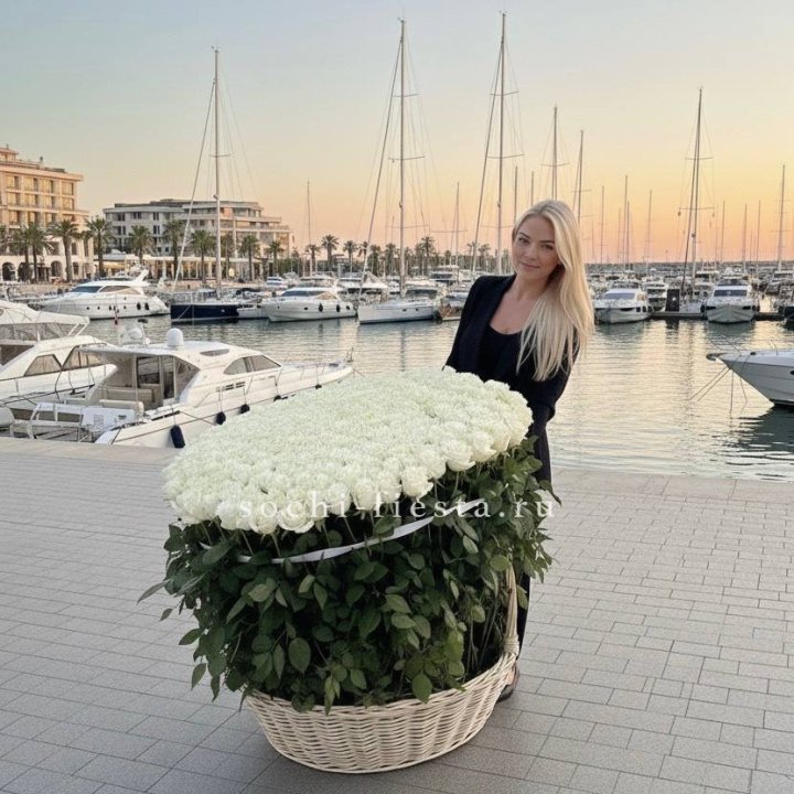 301 высокая роза в корзине в Дзержинске