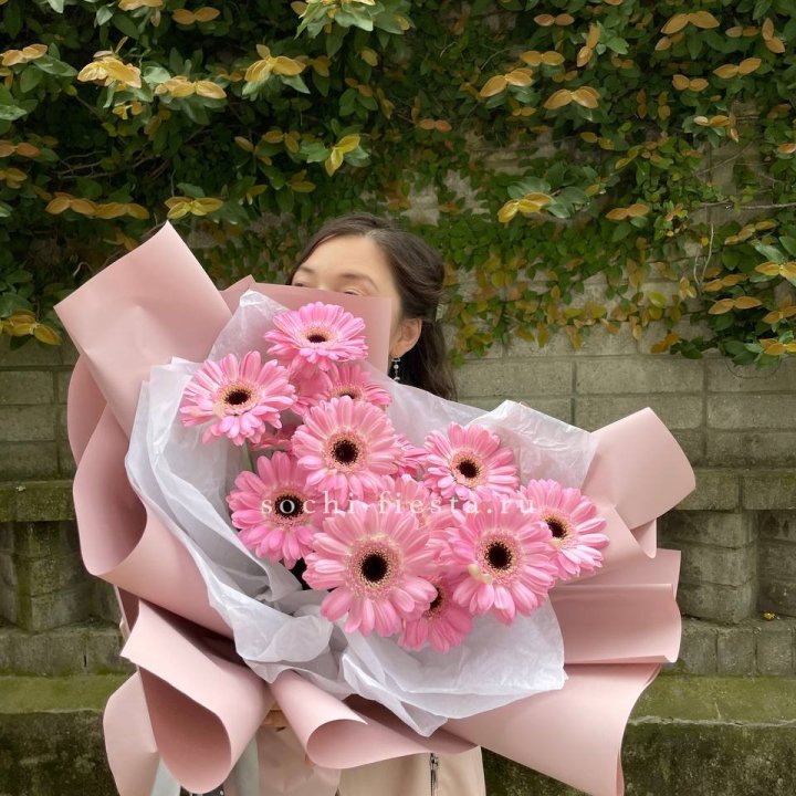 13 розовых гербер в Дзержинске