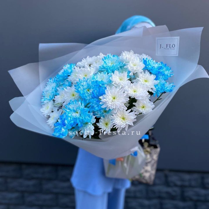 Букет хризантем "Голубая снежинка" в Дзержинске
