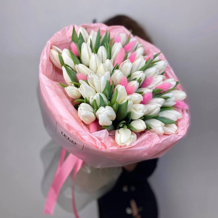 51 белый тюльпан "Рози" в Дзержинске