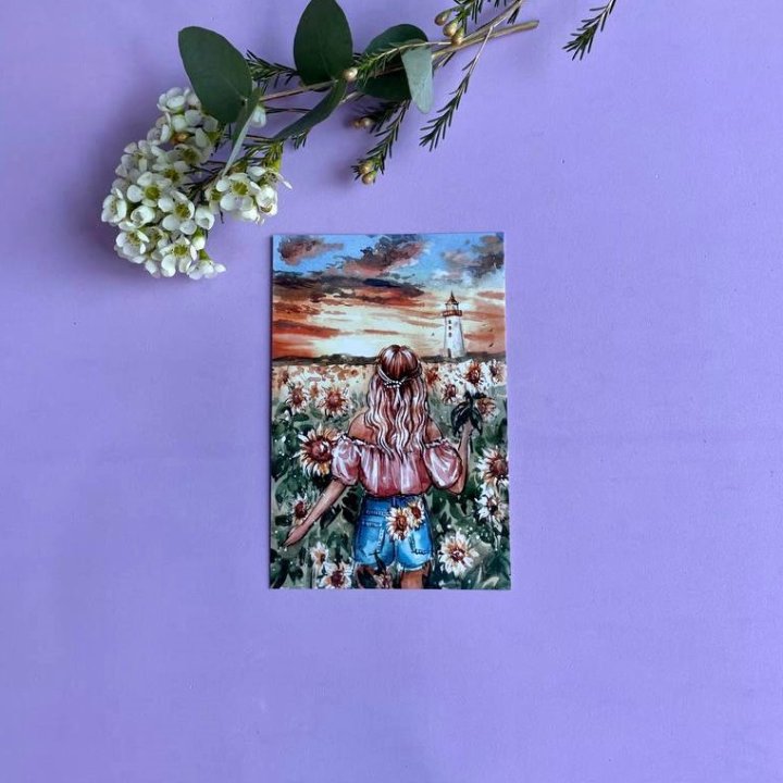 Открытка к букету "Подсолнух" в Дзержинске