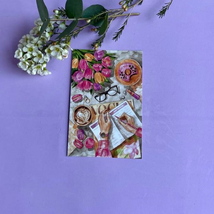 Открытка к букету "Леди на работе" в Дзержинске