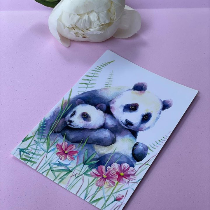 Открытка к букету "Объятие Панды" в Дзержинске