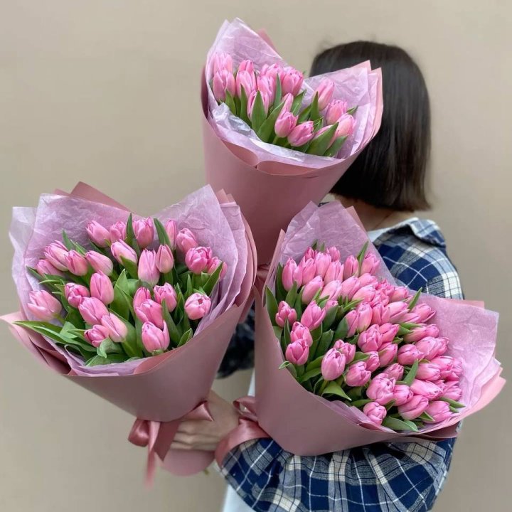Букет розовых тюльпанов в Дзержинске