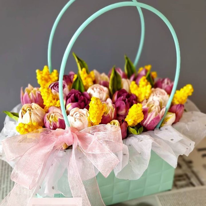 Тюльпаны в сумочке из зефира в Дзержинске