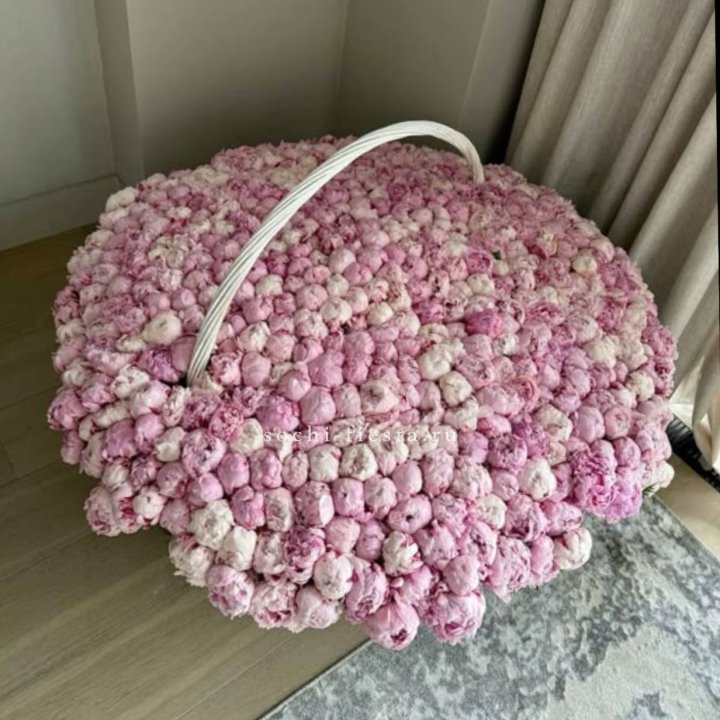 Корзина 555 пионов в Дзержинске