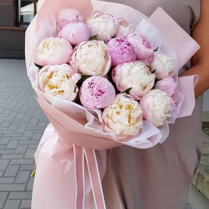 Букет пионов "Маршмелоу" в Дзержинске