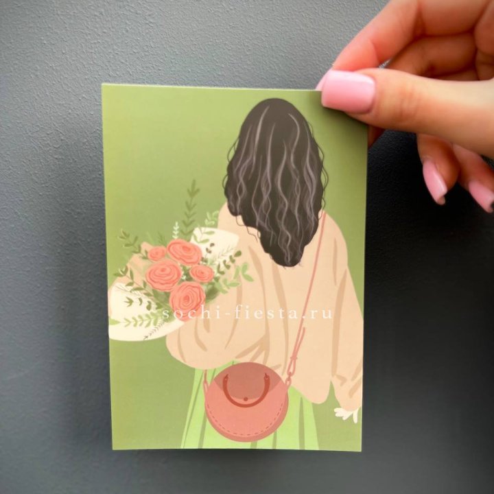 Открытка к букету "Потрясающая девушка" в Дзержинске