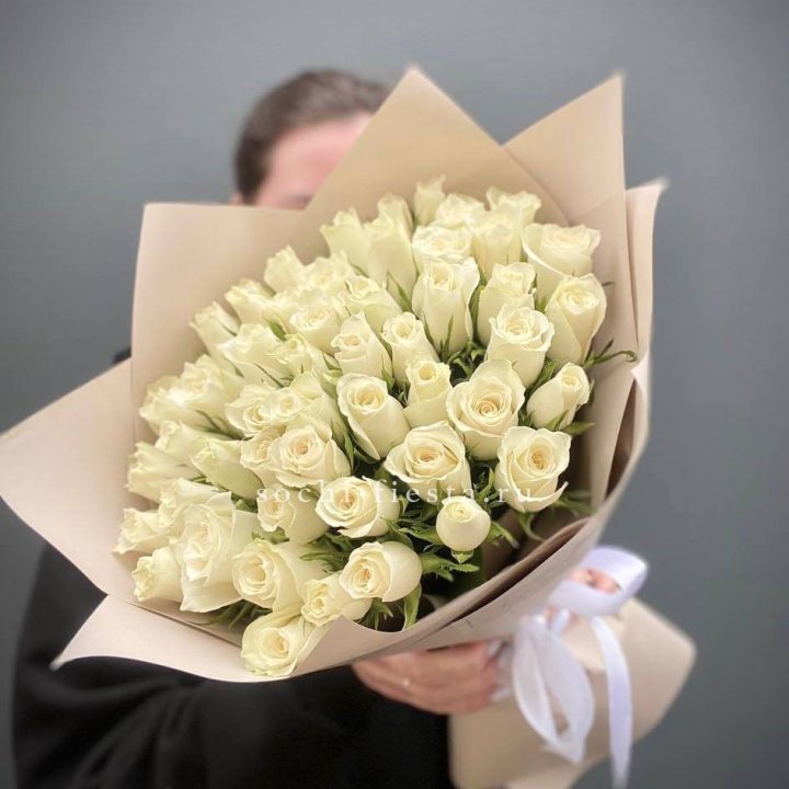 51 белая кенийская роза  в Дзержинске