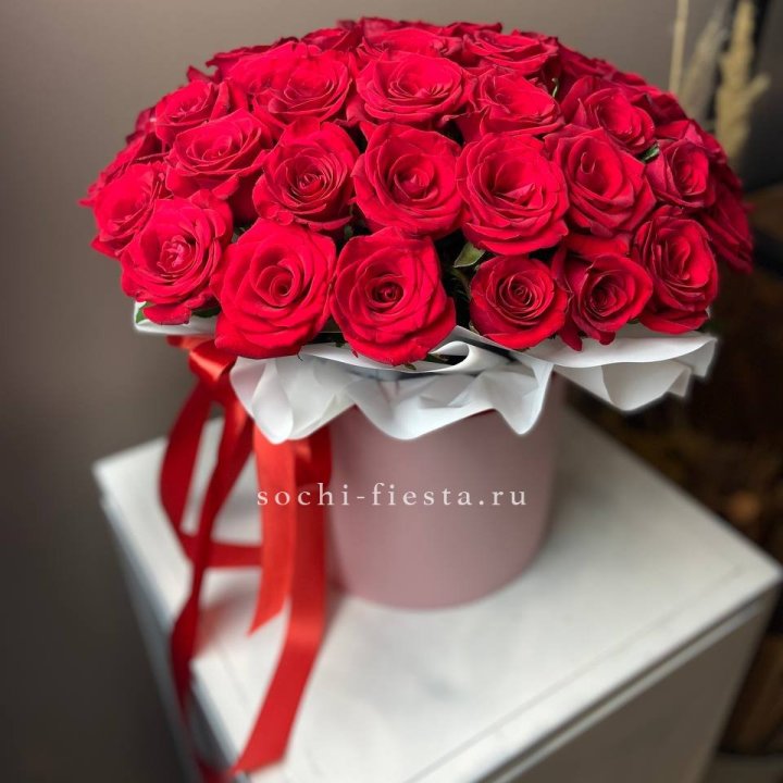Красные розы 51шт  в коробке в Дзержинске