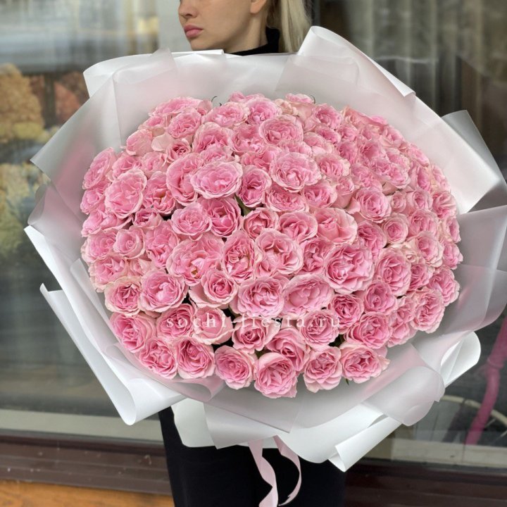 101 нежно-розовая роза в Дзержинске