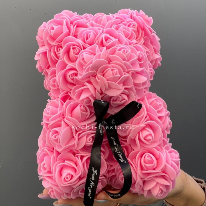 Игрушка медведь из розовых роз в Дзержинске