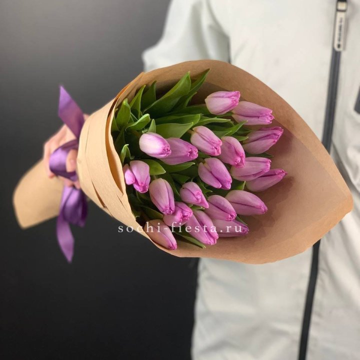 19 розовых  тюльпанов в Дзержинске