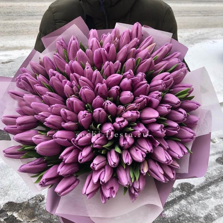 101 сиреневый тюльпан в Дзержинске